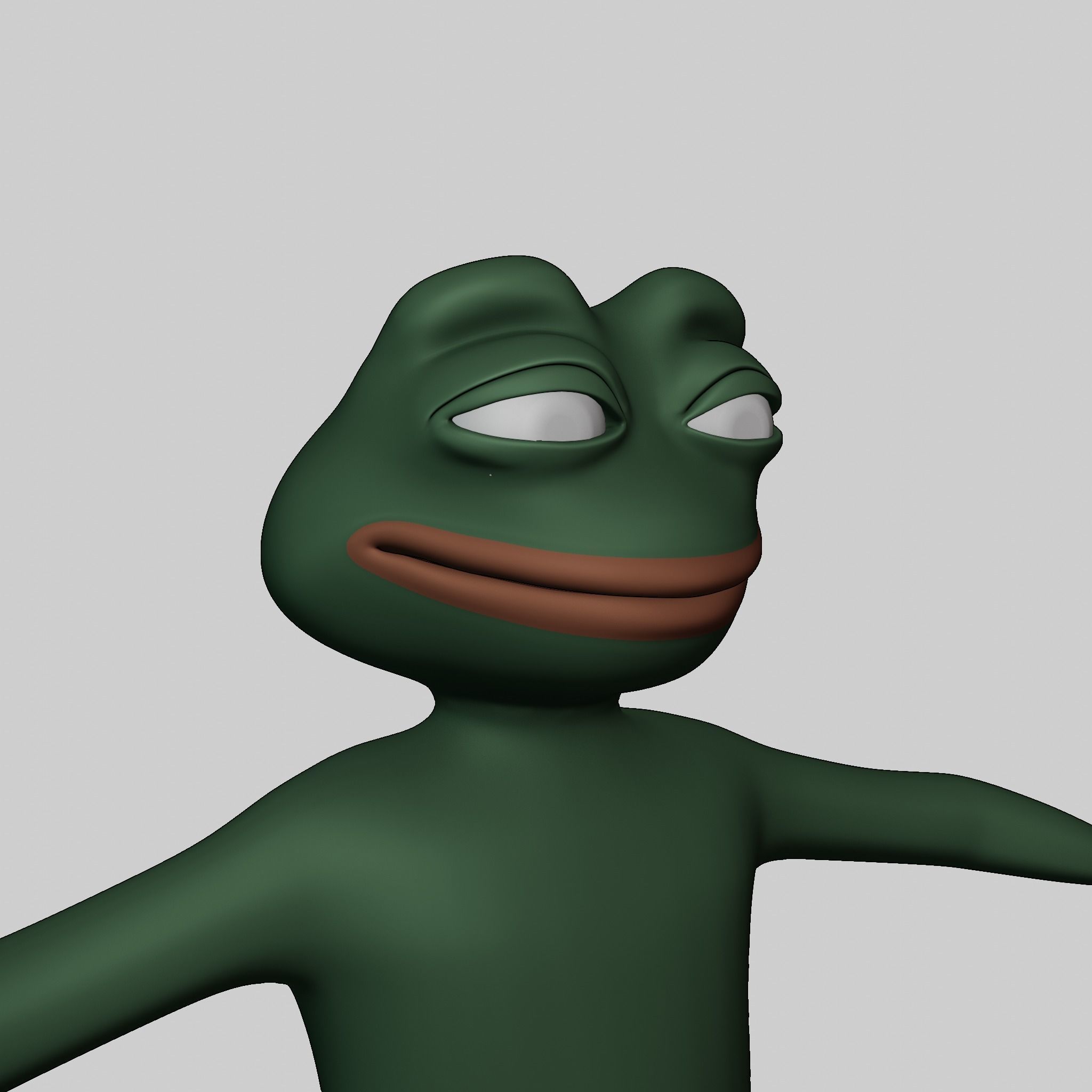 Pepe the Frog Full Body Rigged Character Low-poly 3D model_44