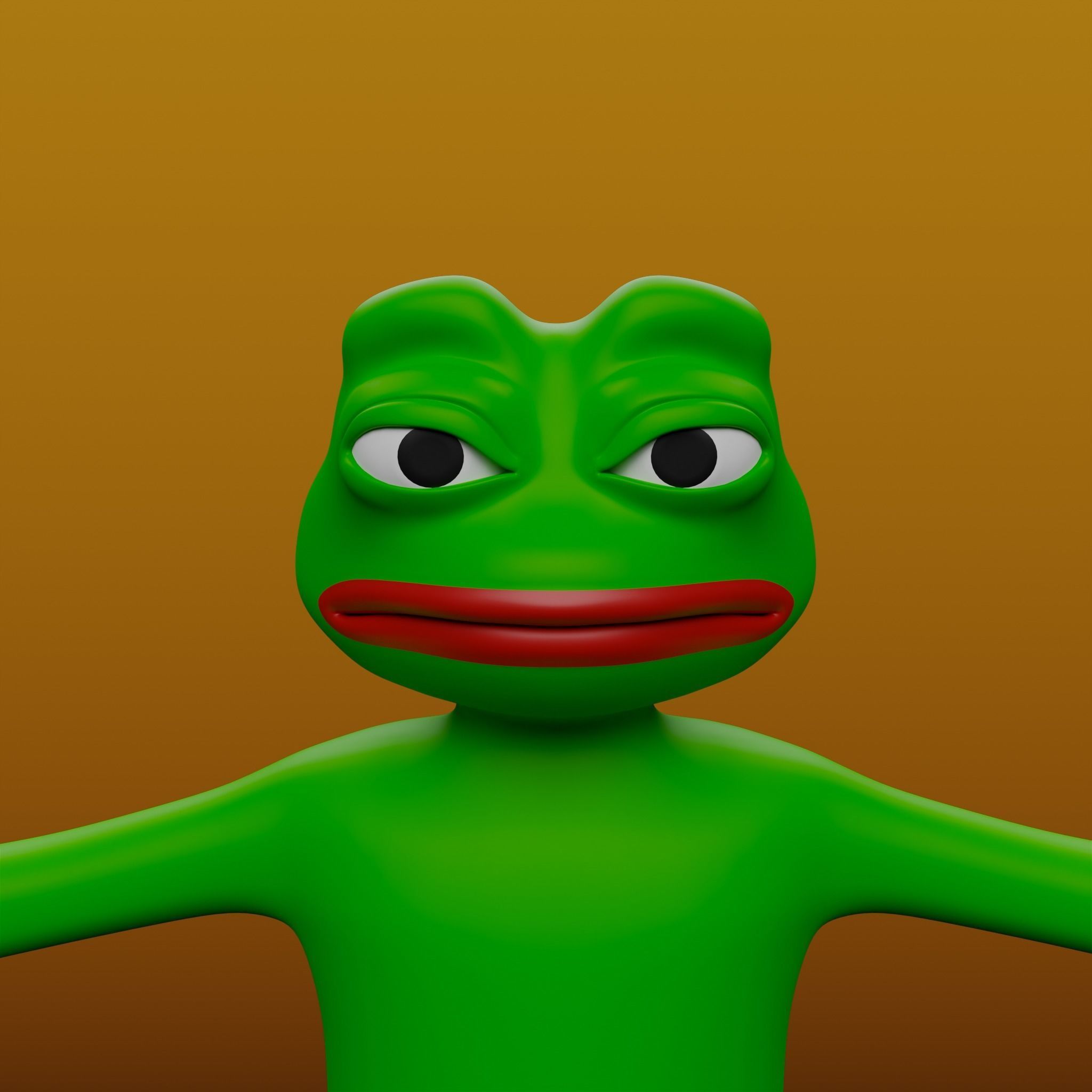 Pepe the Frog Full Body Rigged Character Low-poly 3D model_17