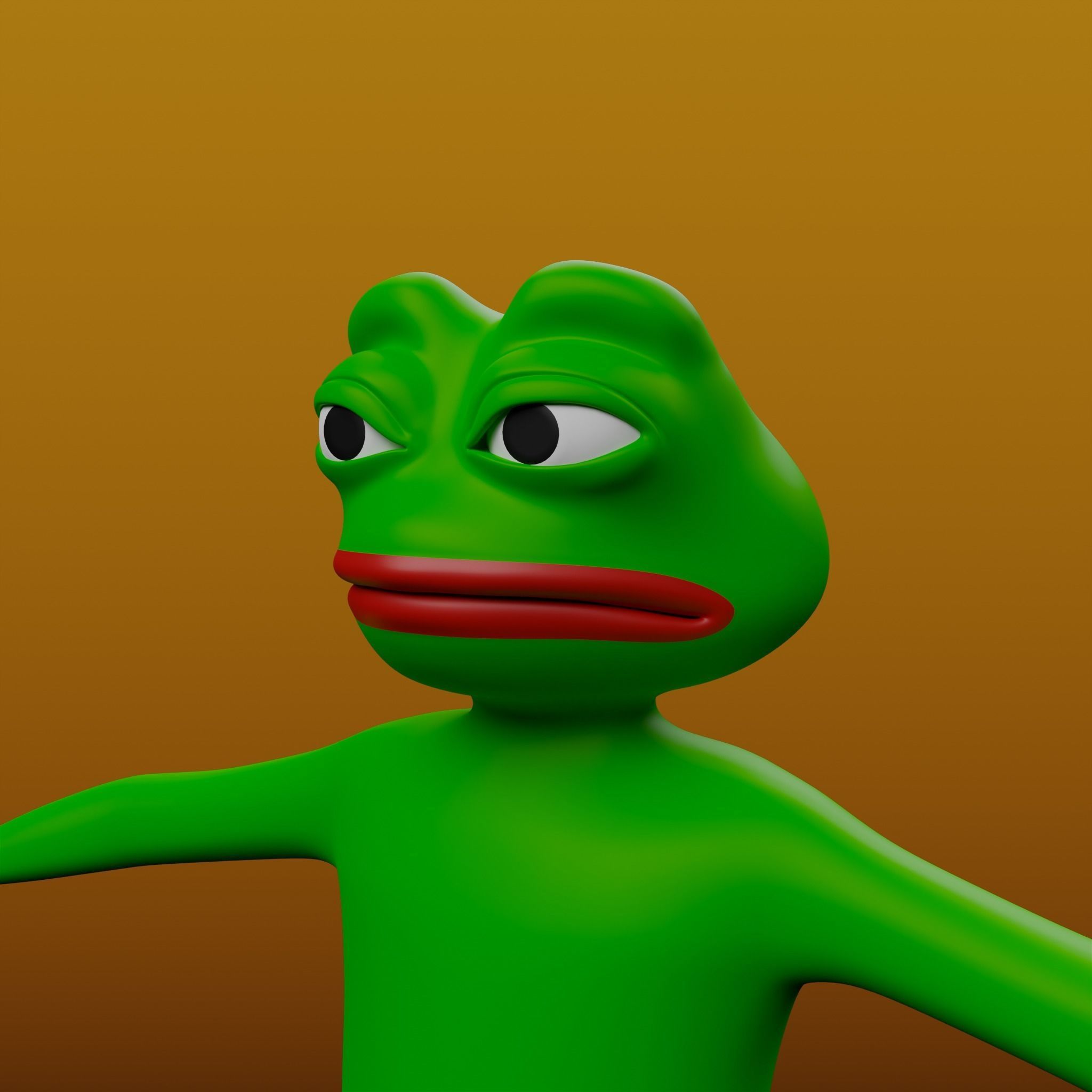 Pepe the Frog Full Body Rigged Character Low-poly 3D model_19