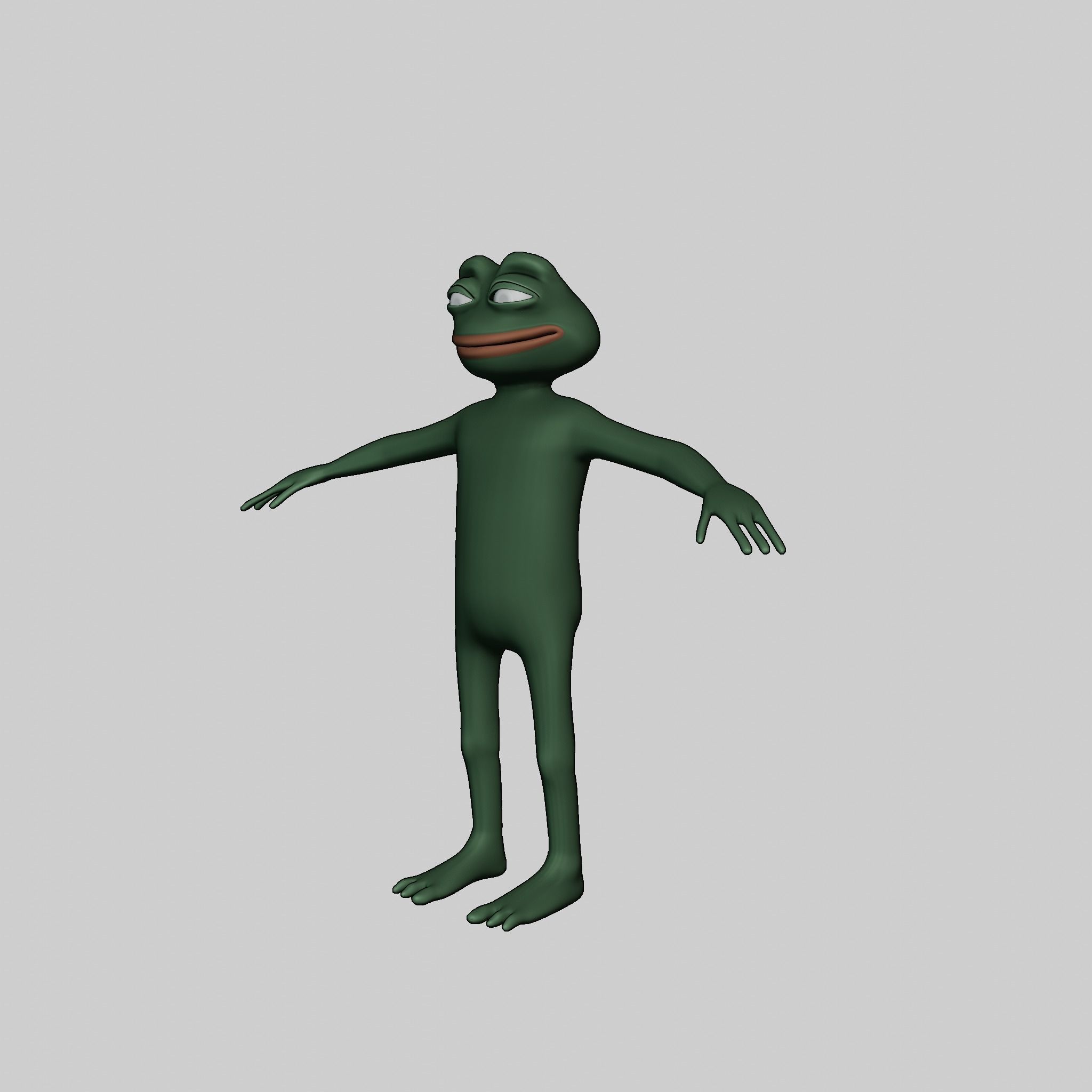 Pepe the Frog Full Body Rigged Character Low-poly 3D model_35