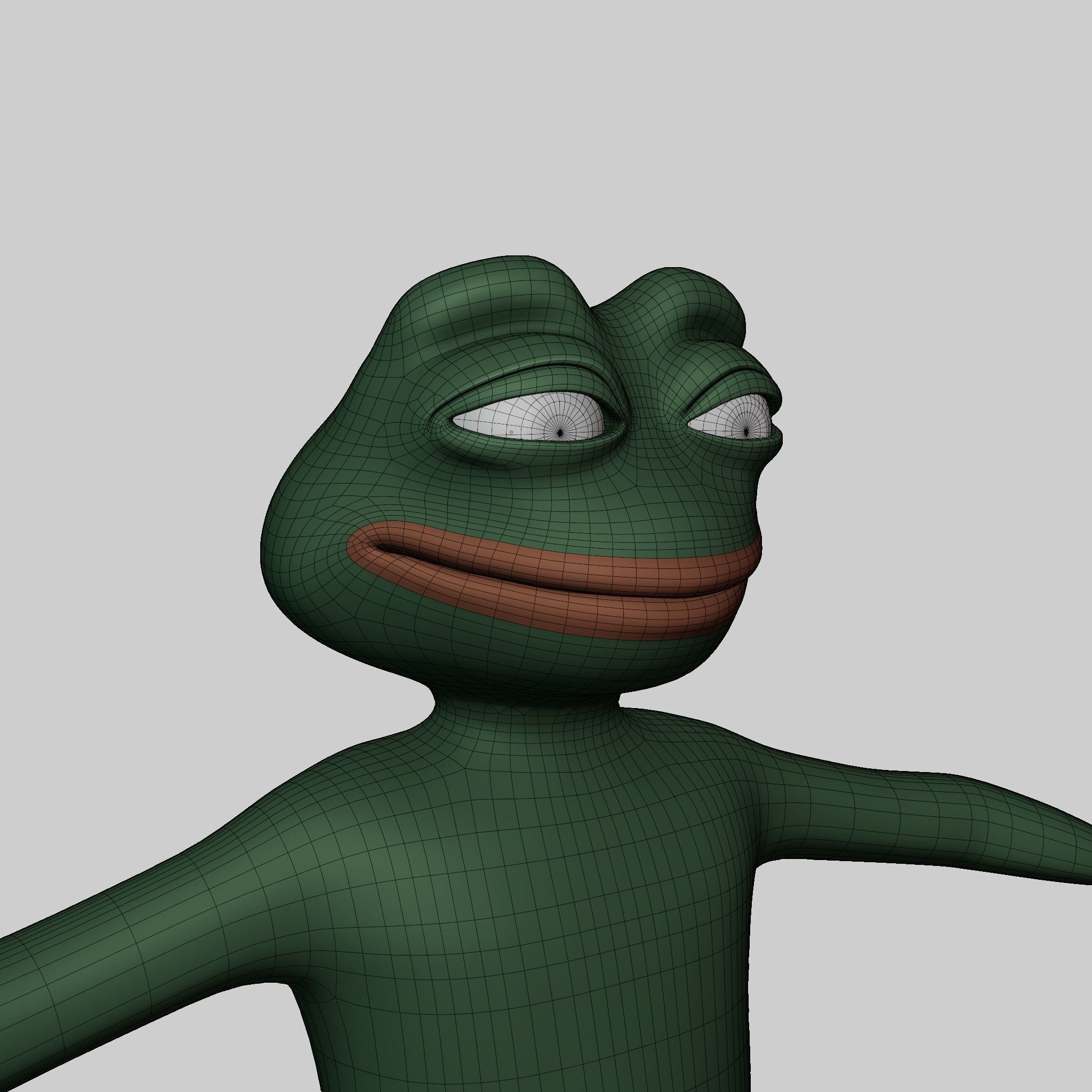 Pepe the Frog Full Body Rigged Character Low-poly 3D model_47