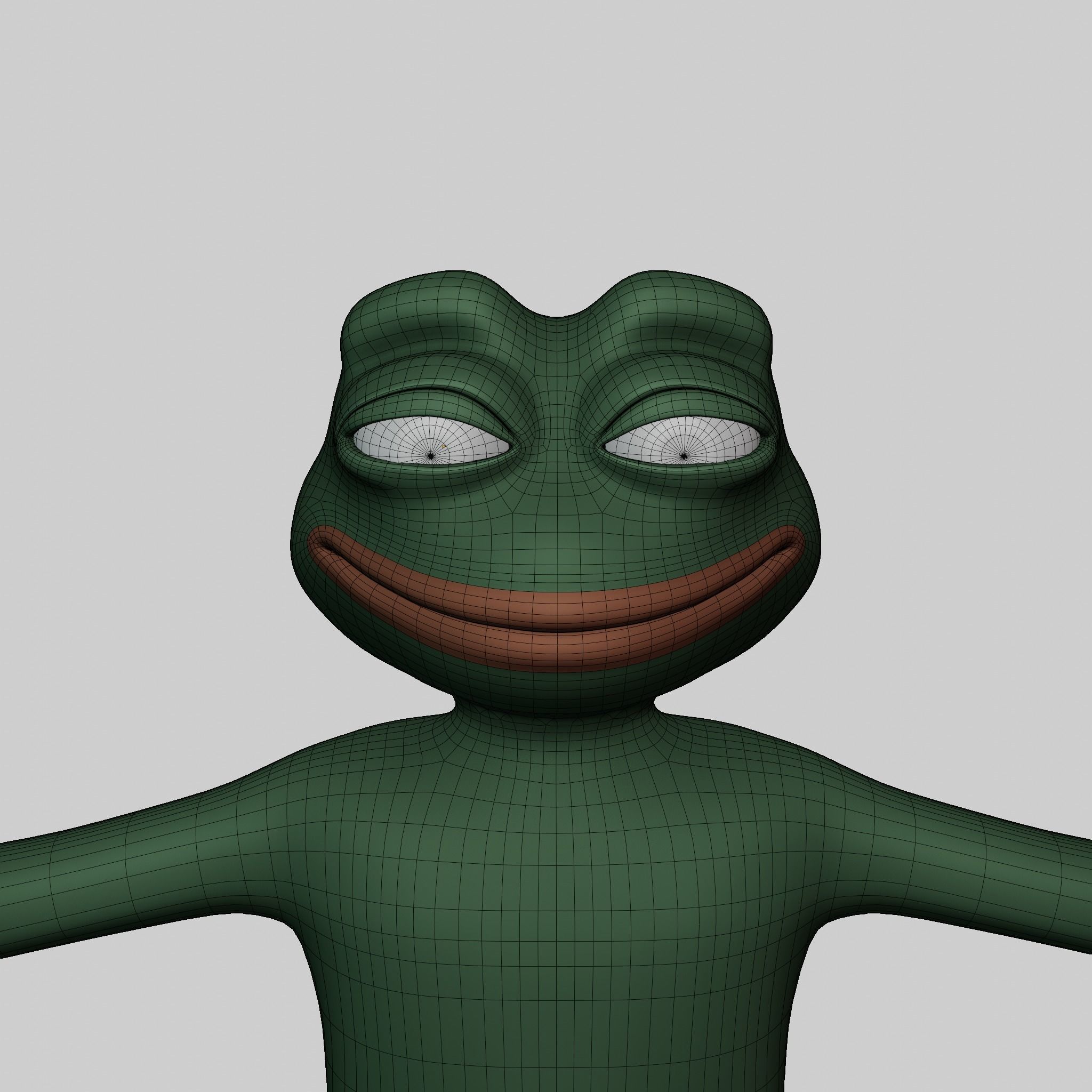 Pepe the Frog Full Body Rigged Character Low-poly 3D model_46