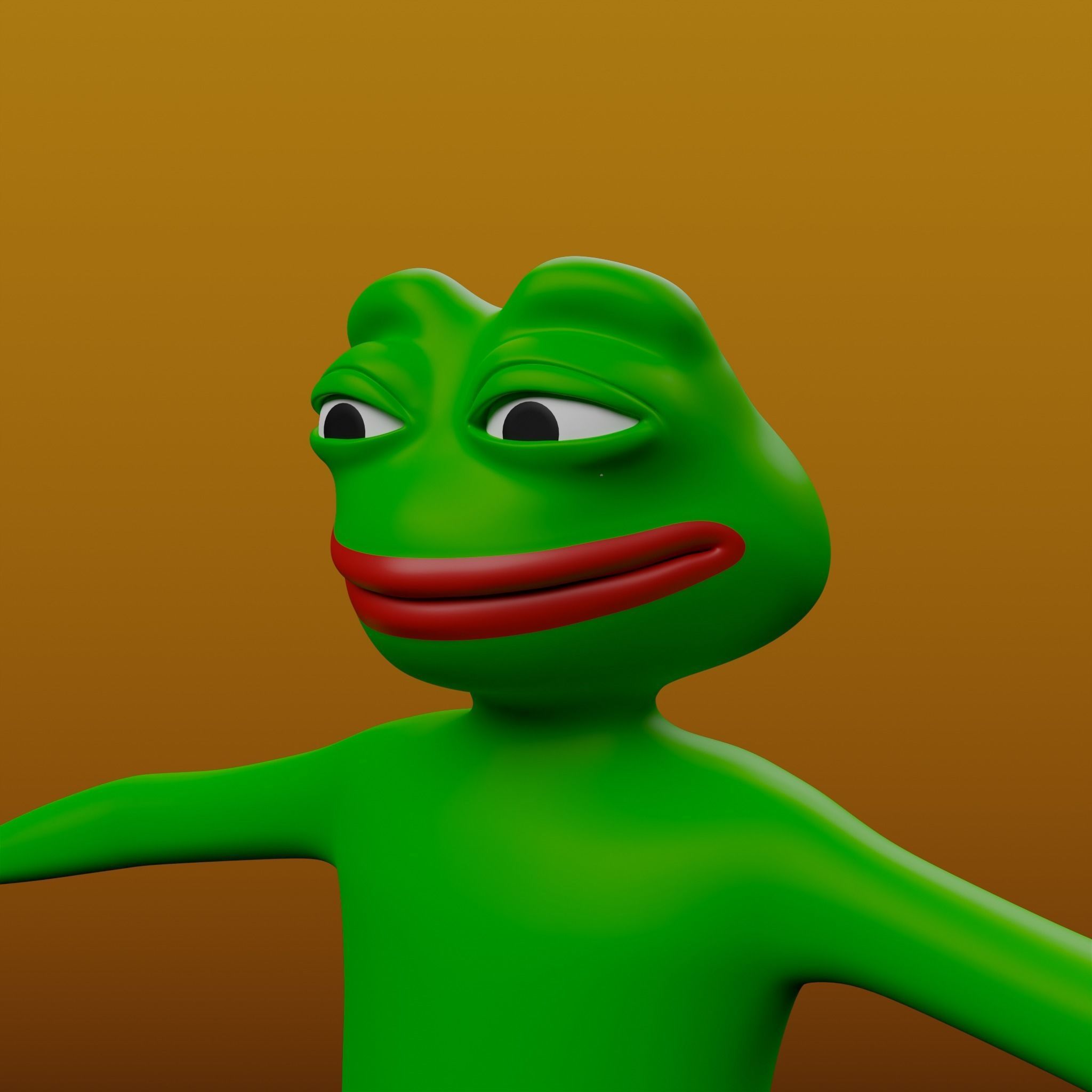 Pepe the Frog Full Body Rigged Character Low-poly 3D model_16