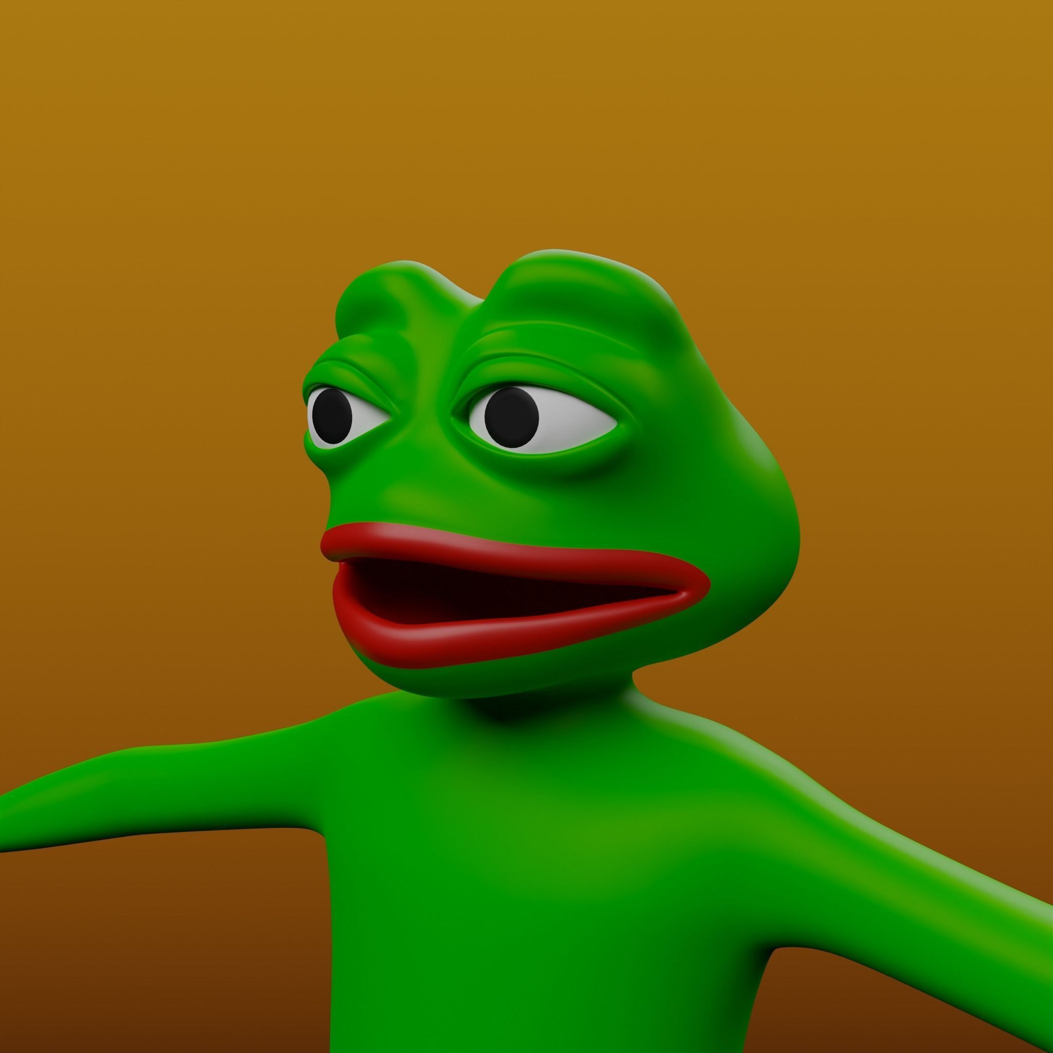 Pepe the Frog Full Body Rigged Character Low-poly 3D model_22