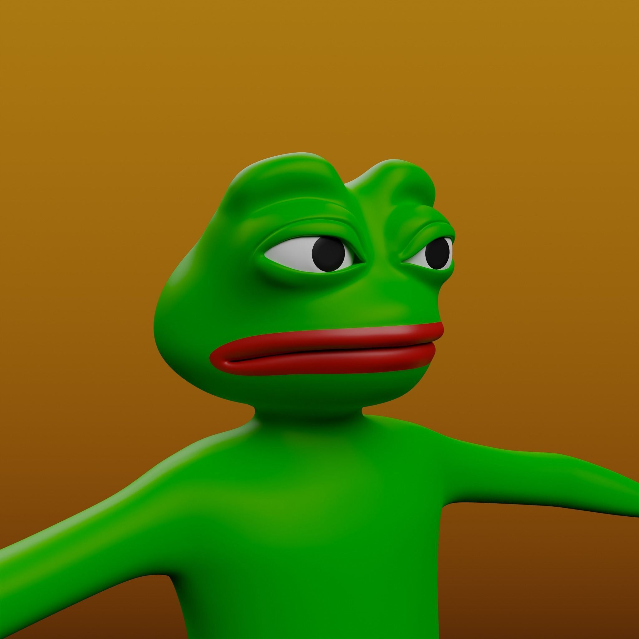 Pepe the Frog Full Body Rigged Character Low-poly 3D model_18