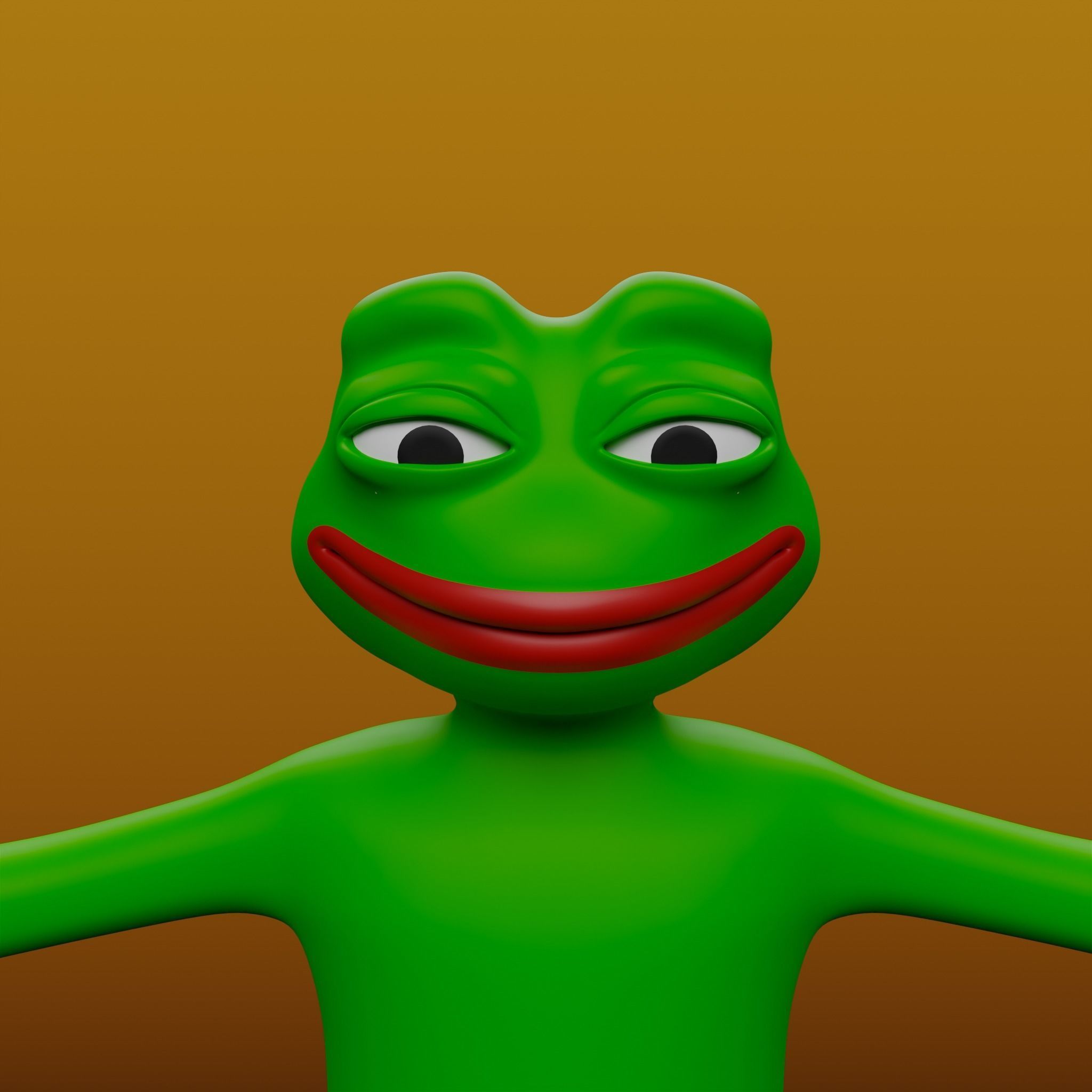 Pepe the Frog Full Body Rigged Character Low-poly 3D model_14