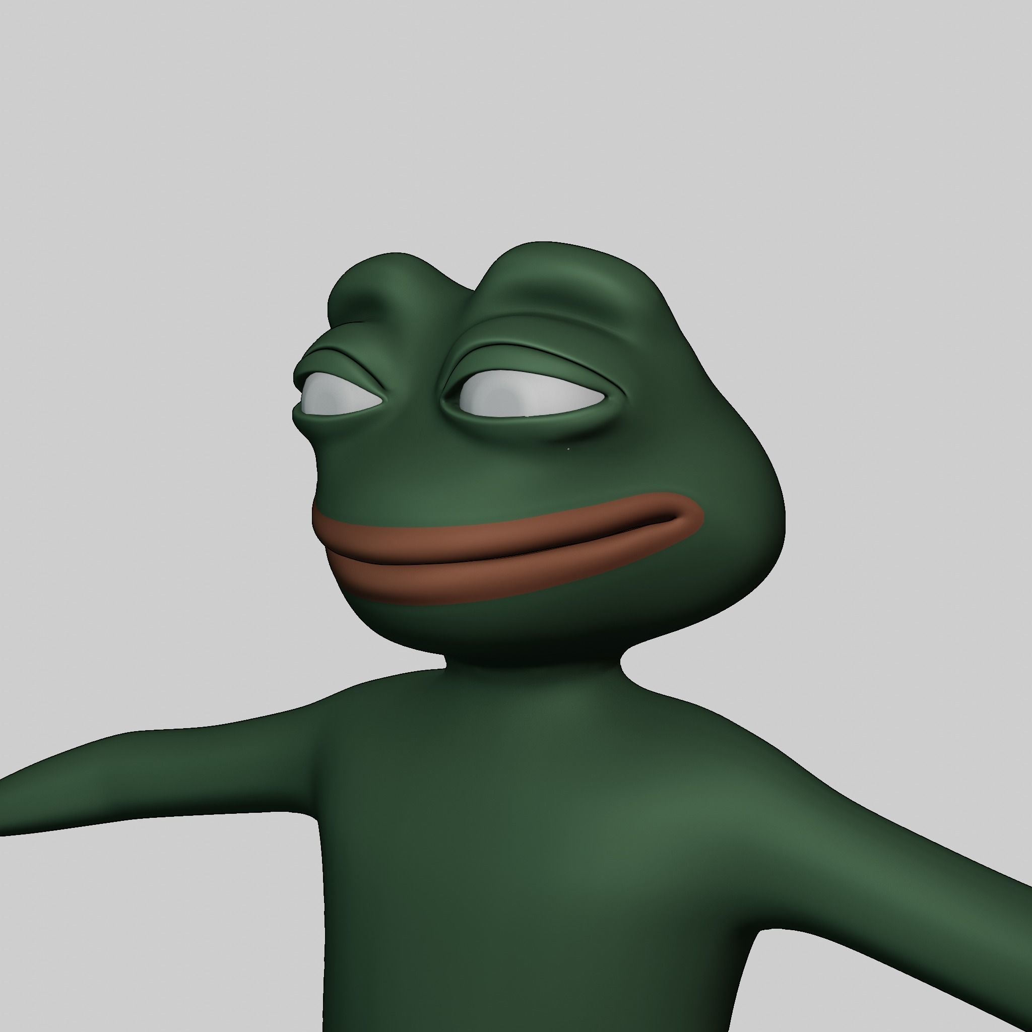 Pepe the Frog Full Body Rigged Character Low-poly 3D model_45