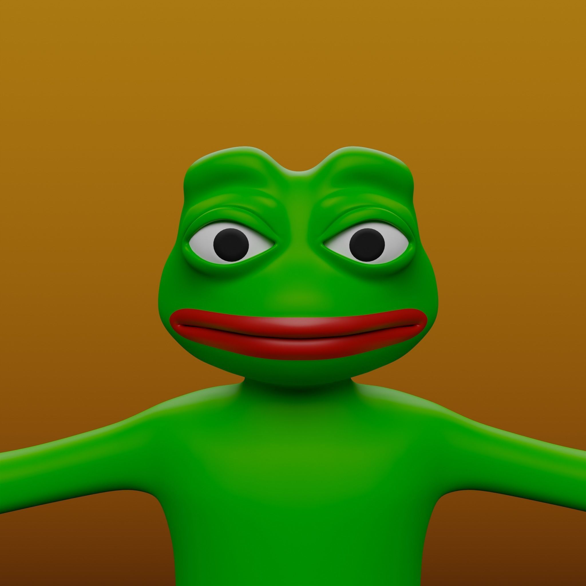 Pepe the Frog Full Body Rigged Character Low-poly 3D model_23