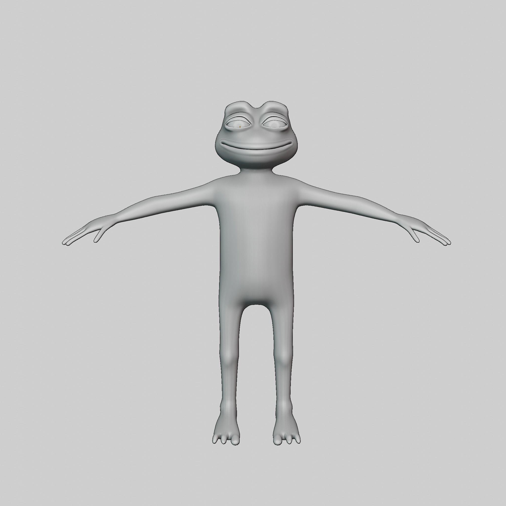 Pepe the Frog Full Body Rigged Character Low-poly 3D model_49