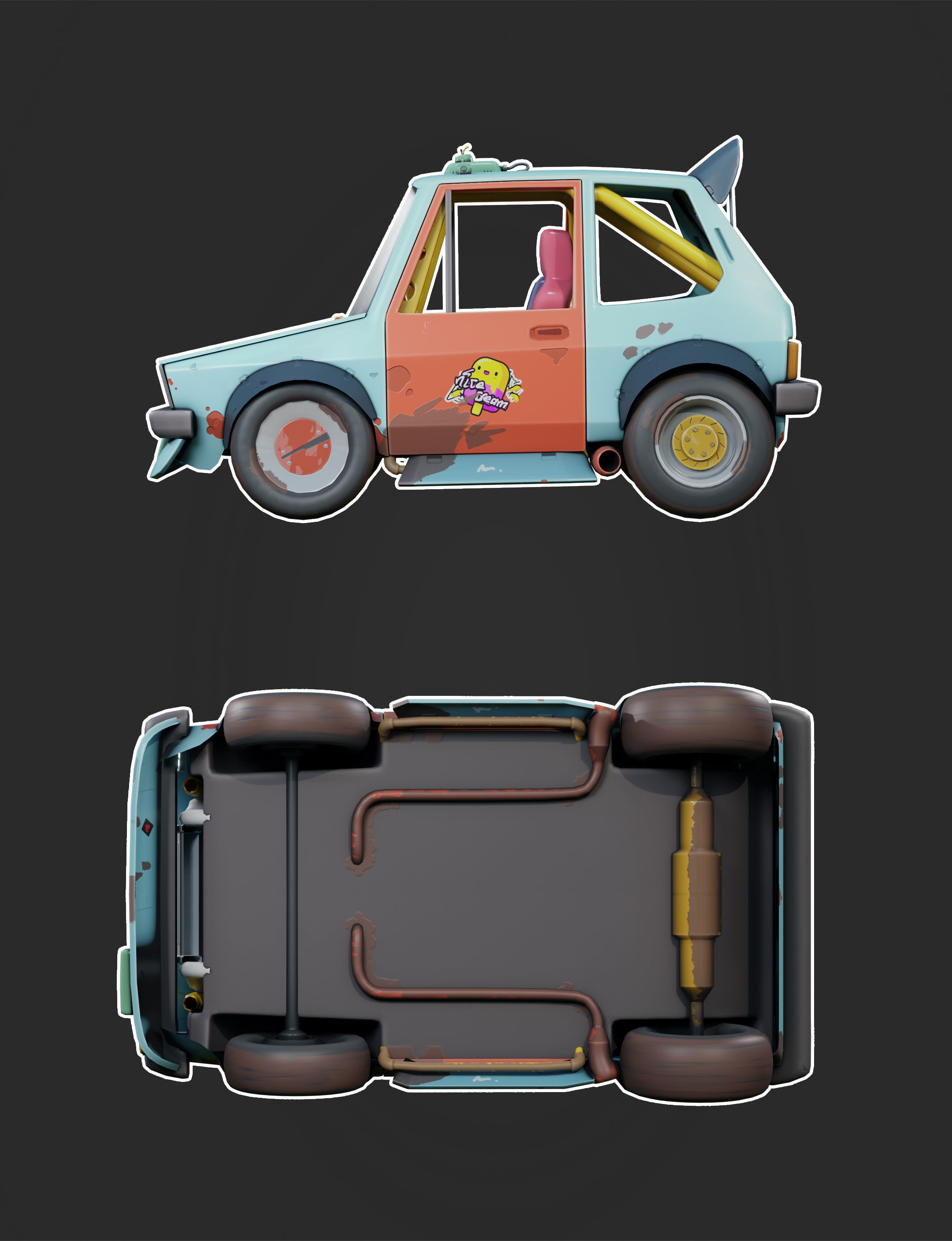 Super Golf Low-poly 3D model_4