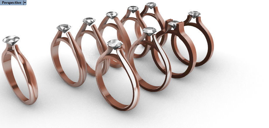 Various Cathedral Shanks Rings Findings jewelry  3D print model_14