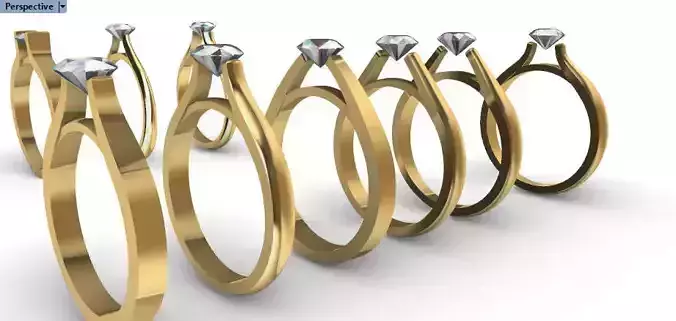 Various Cathedral Shanks Rings Findings jewelry  3D print model