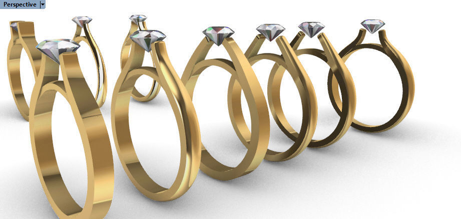 Various Cathedral Shanks Rings Findings jewelry  3D print model_13