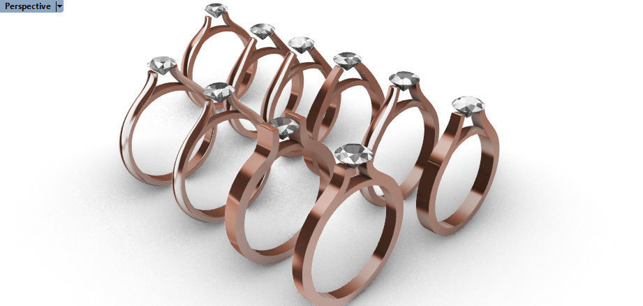 Various Cathedral Shanks Rings Findings jewelry  3D print model_3