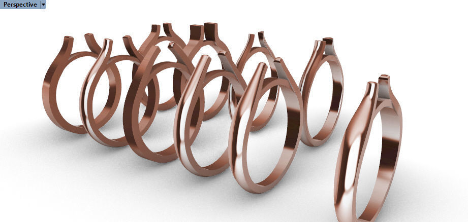 Various Cathedral Shanks Rings Findings jewelry  3D print model_12