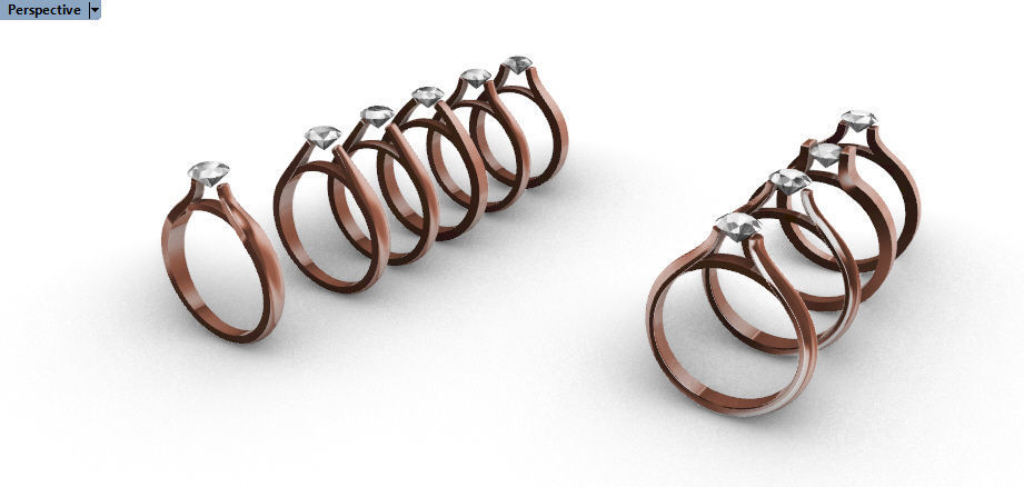 Various Cathedral Shanks Rings Findings jewelry  3D print model_4