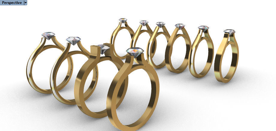Various Cathedral Shanks Rings Findings jewelry  3D print model_1