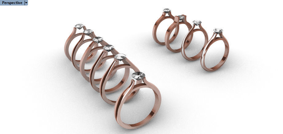 Various Cathedral Shanks Rings Findings jewelry  3D print model_6