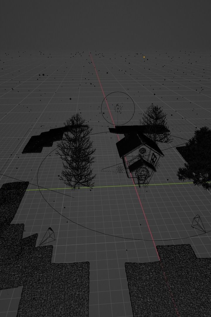 Snowfall in winter time on snow house Low-poly 3D model_9