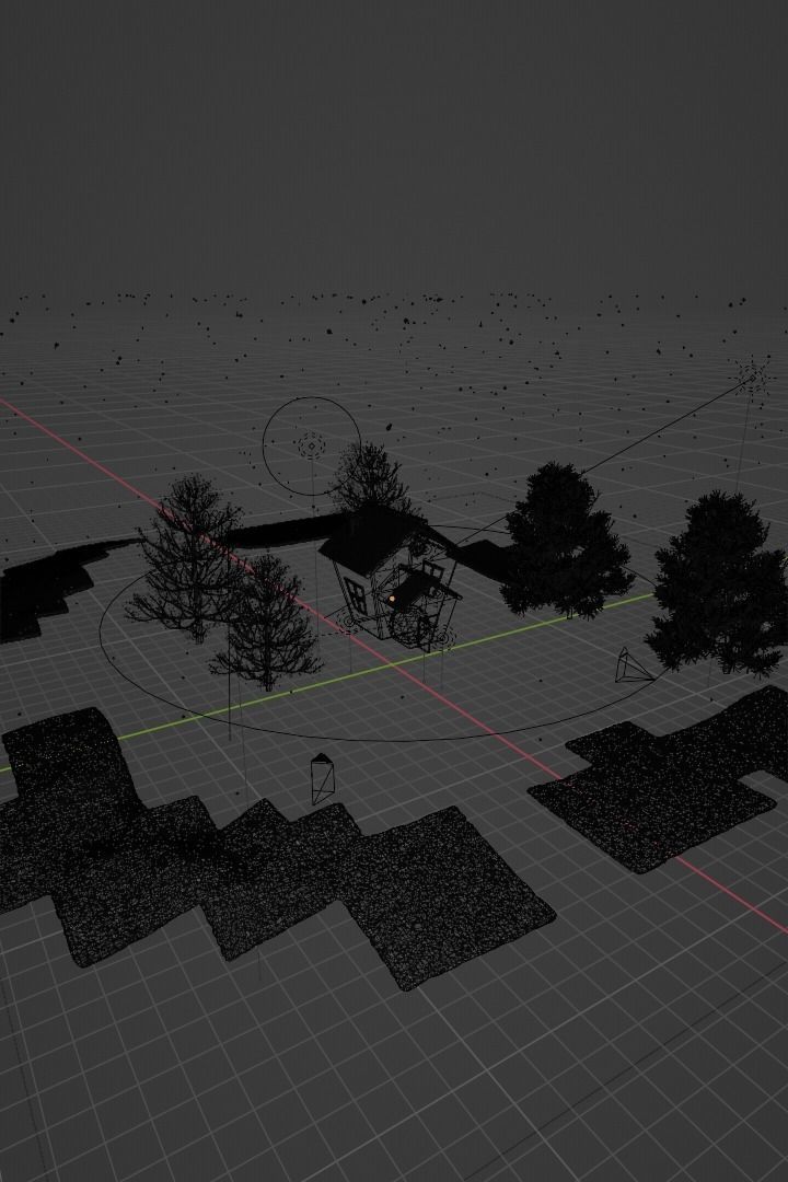 Snowfall in winter time on snow house Low-poly 3D model_10