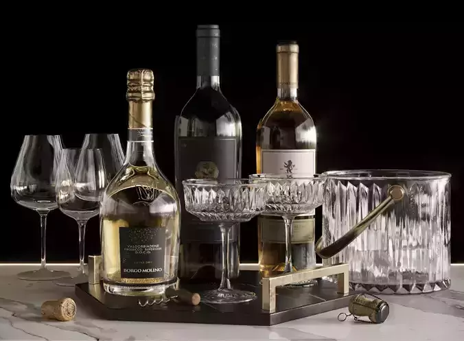 Wine Set 2 3D model