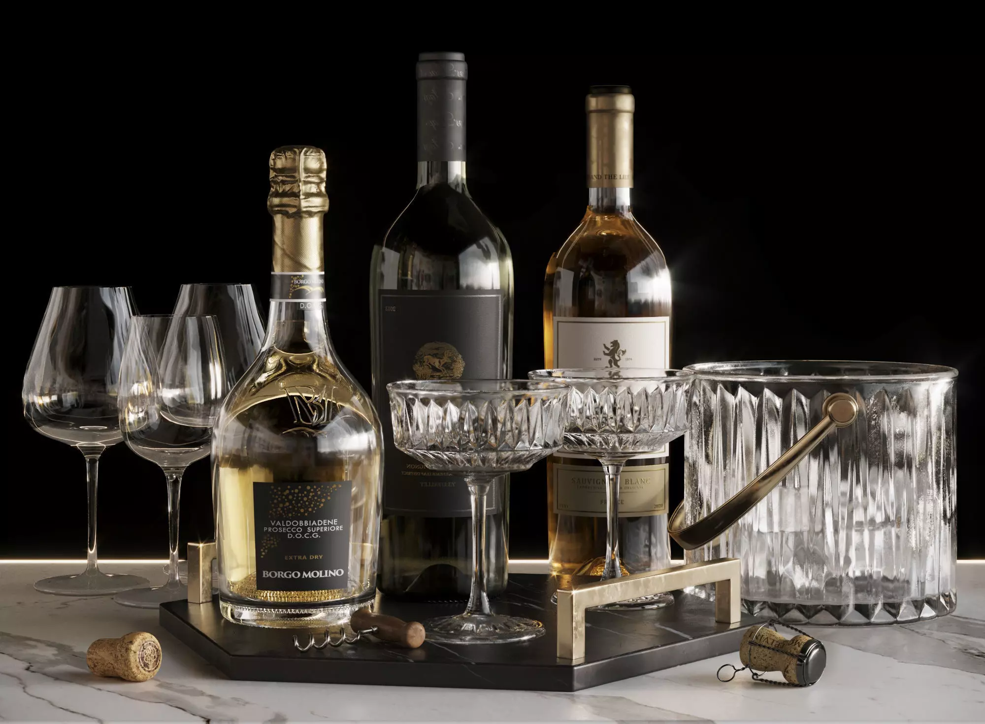 Wine Set 2 3D model_0