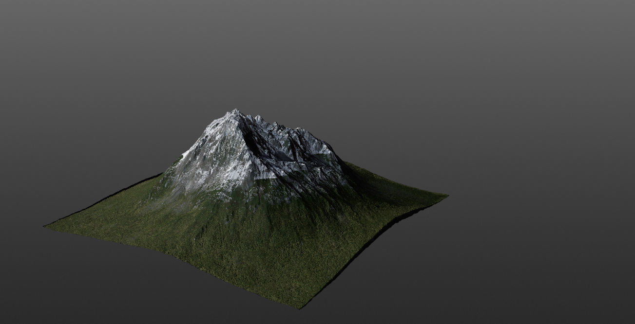 Realistic Snowy Mountain 3D model_2
