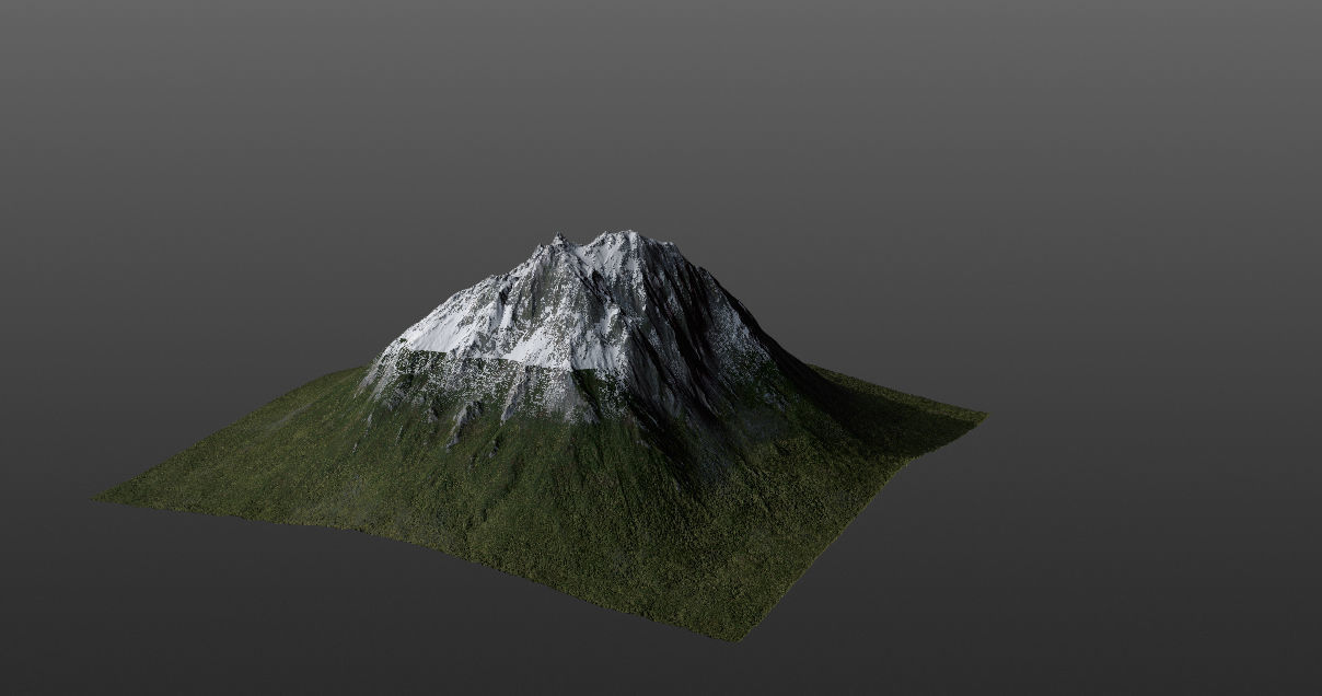 Realistic Snowy Mountain 3D model_1