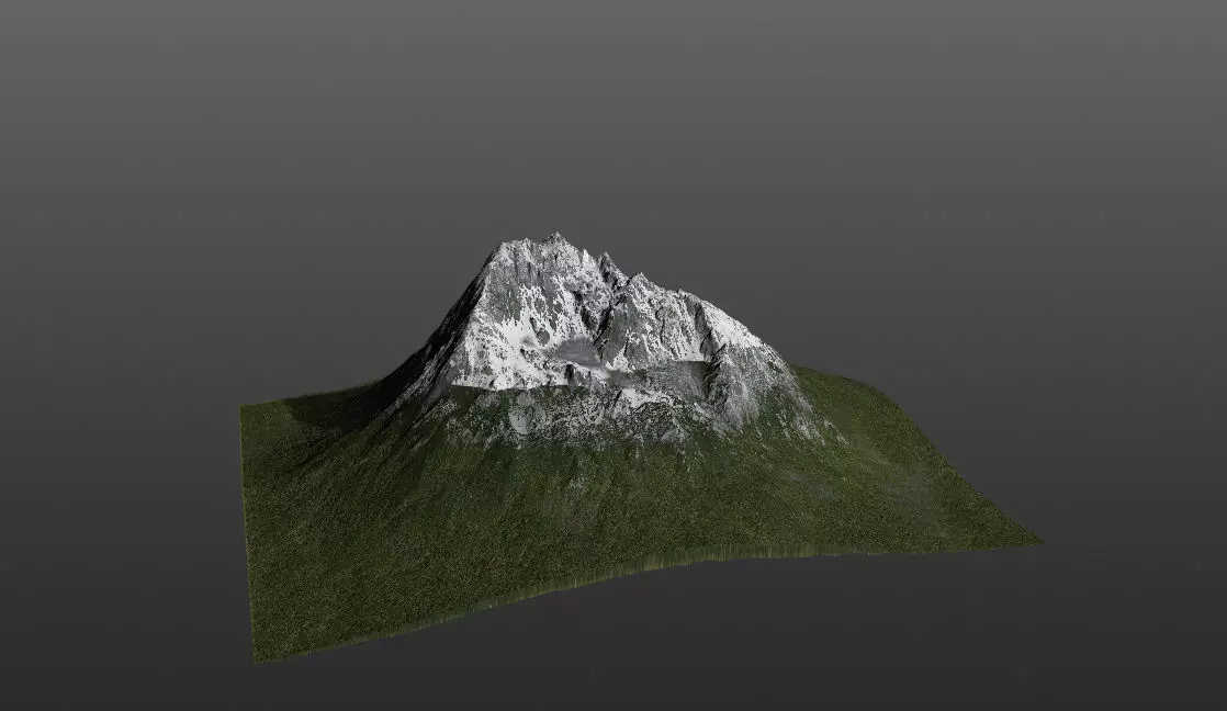 Realistic Snowy Mountain 3D model_0