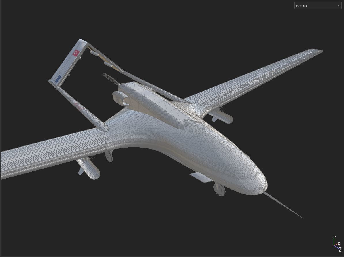 TB2 Bayraktar Drone Low-poly 3D model_11