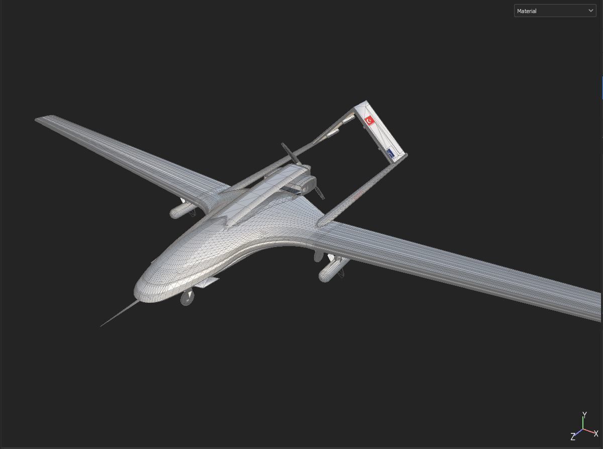 TB2 Bayraktar Drone Low-poly 3D model_10