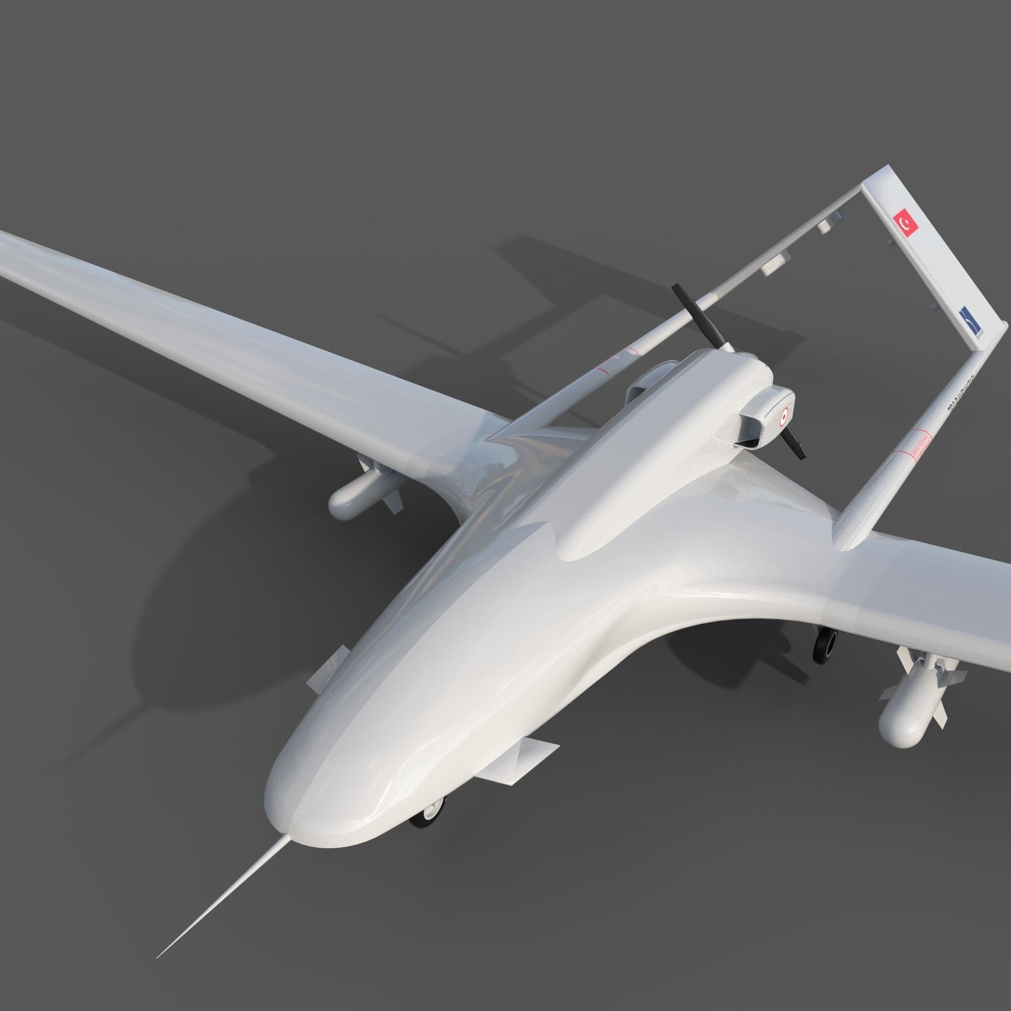 TB2 Bayraktar Drone Low-poly 3D model_7