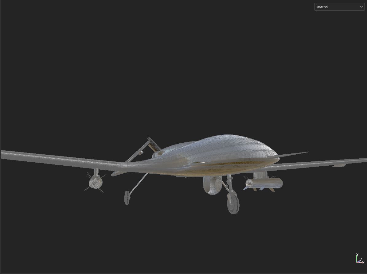 TB2 Bayraktar Drone Low-poly 3D model_12