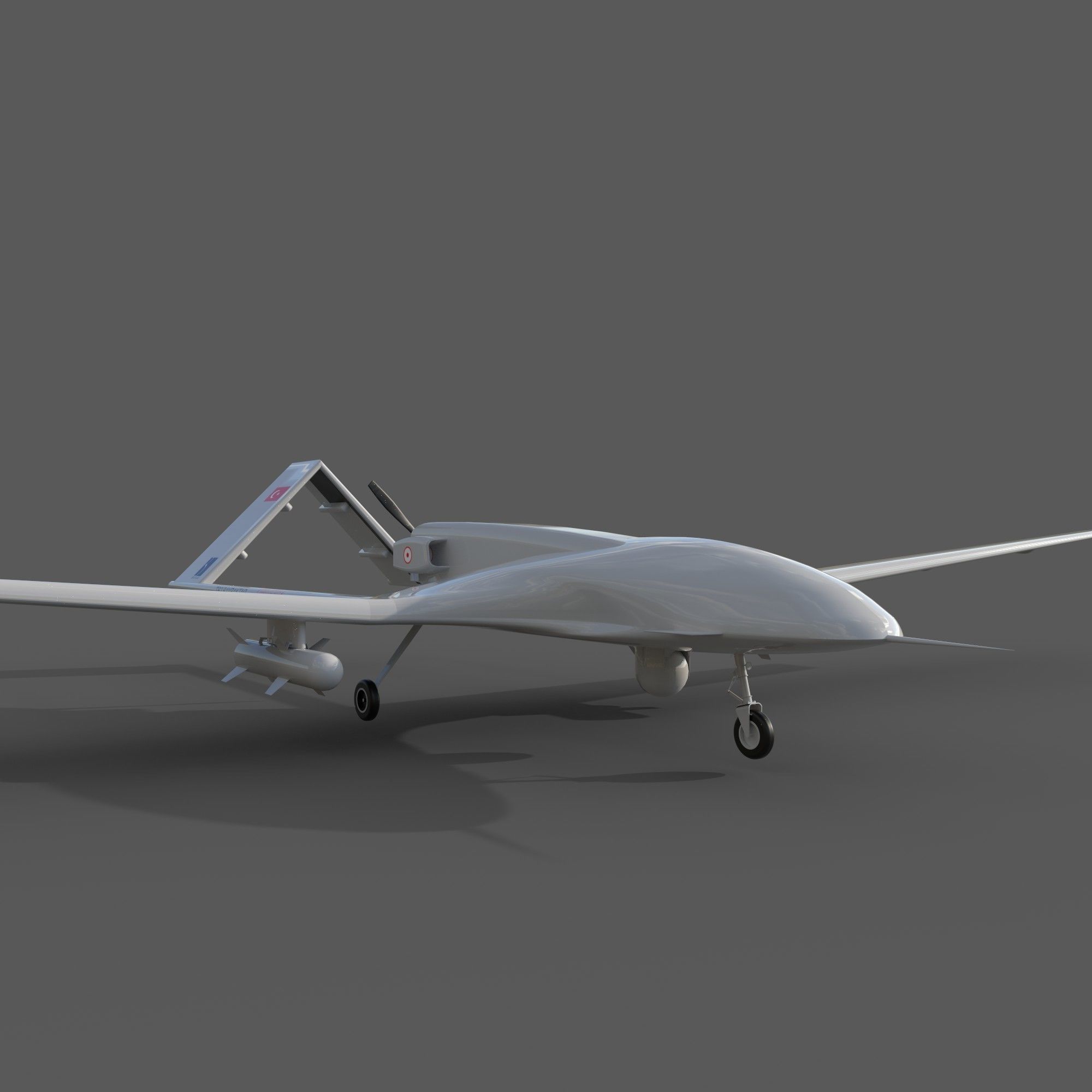 TB2 Bayraktar Drone Low-poly 3D model_4