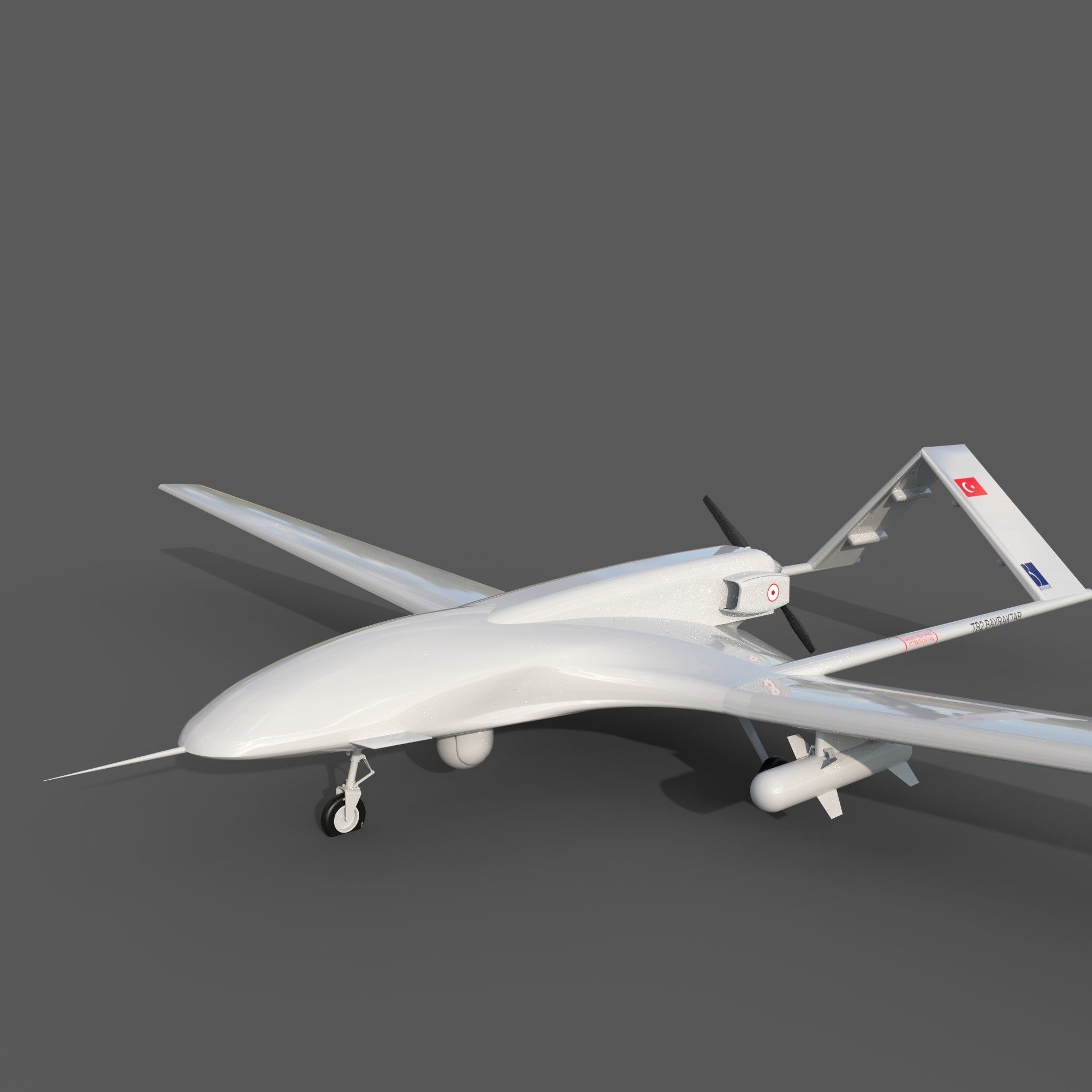 TB2 Bayraktar Drone Low-poly 3D model_3