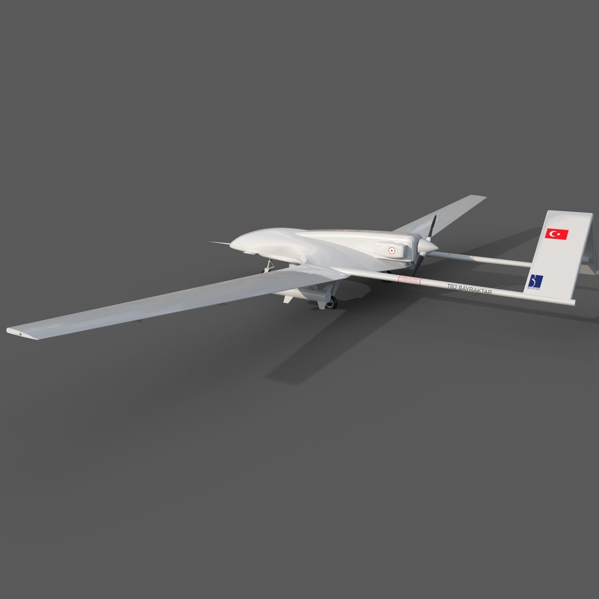 TB2 Bayraktar Drone Low-poly 3D model_2
