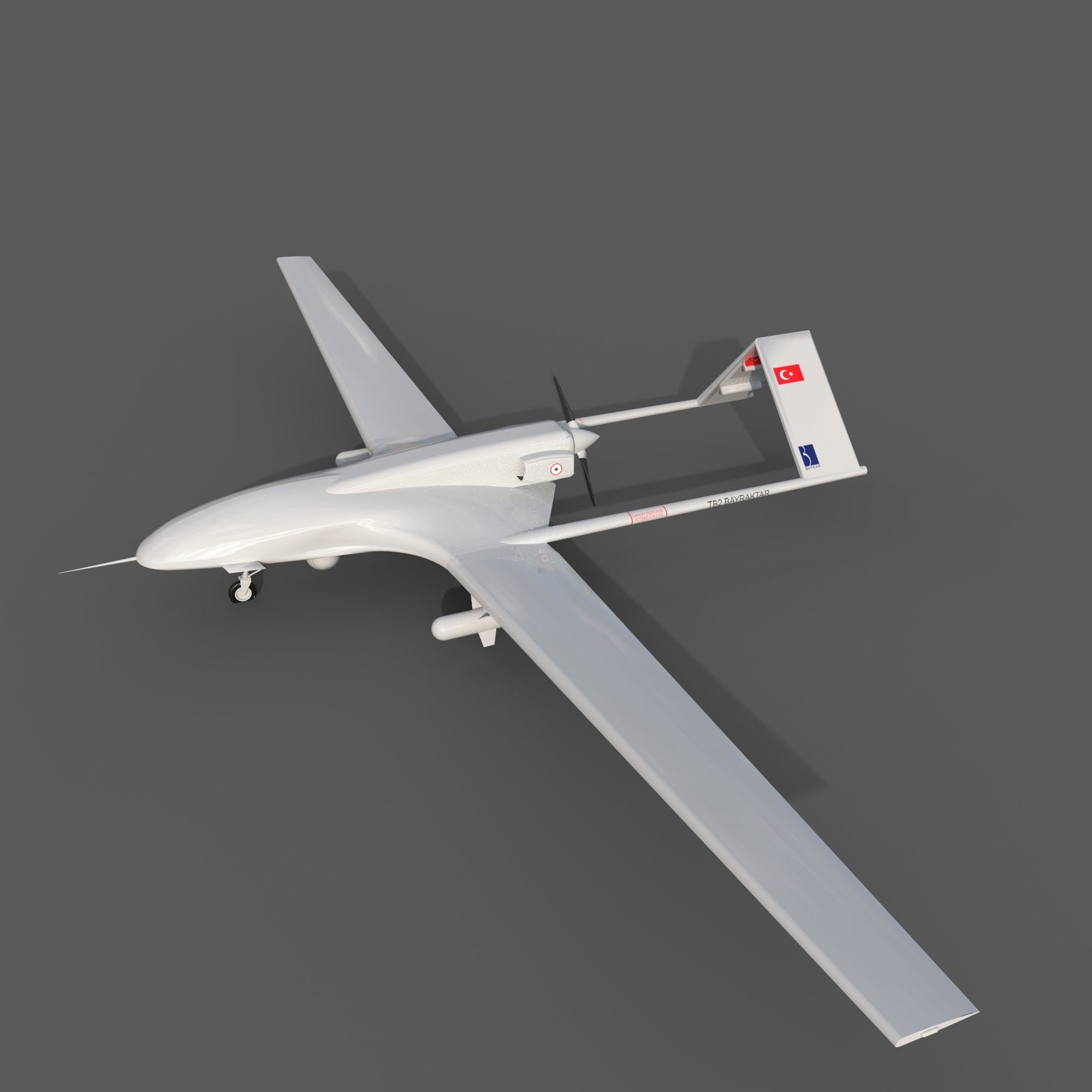 TB2 Bayraktar Drone Low-poly 3D model_1