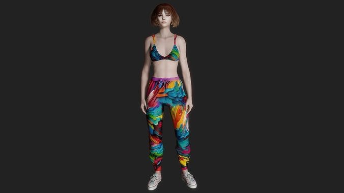 Woman in sportswear 3D model