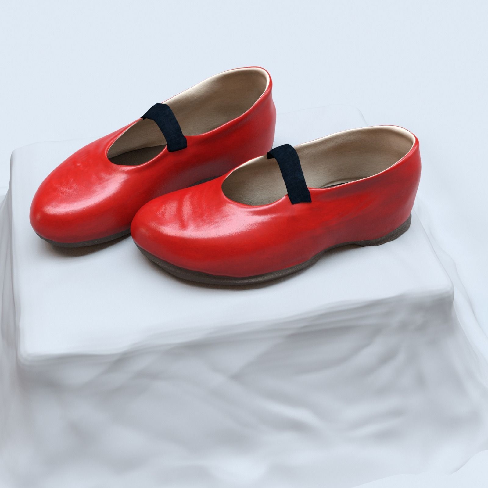 Shoes for Genesis Low-poly 3D model_7