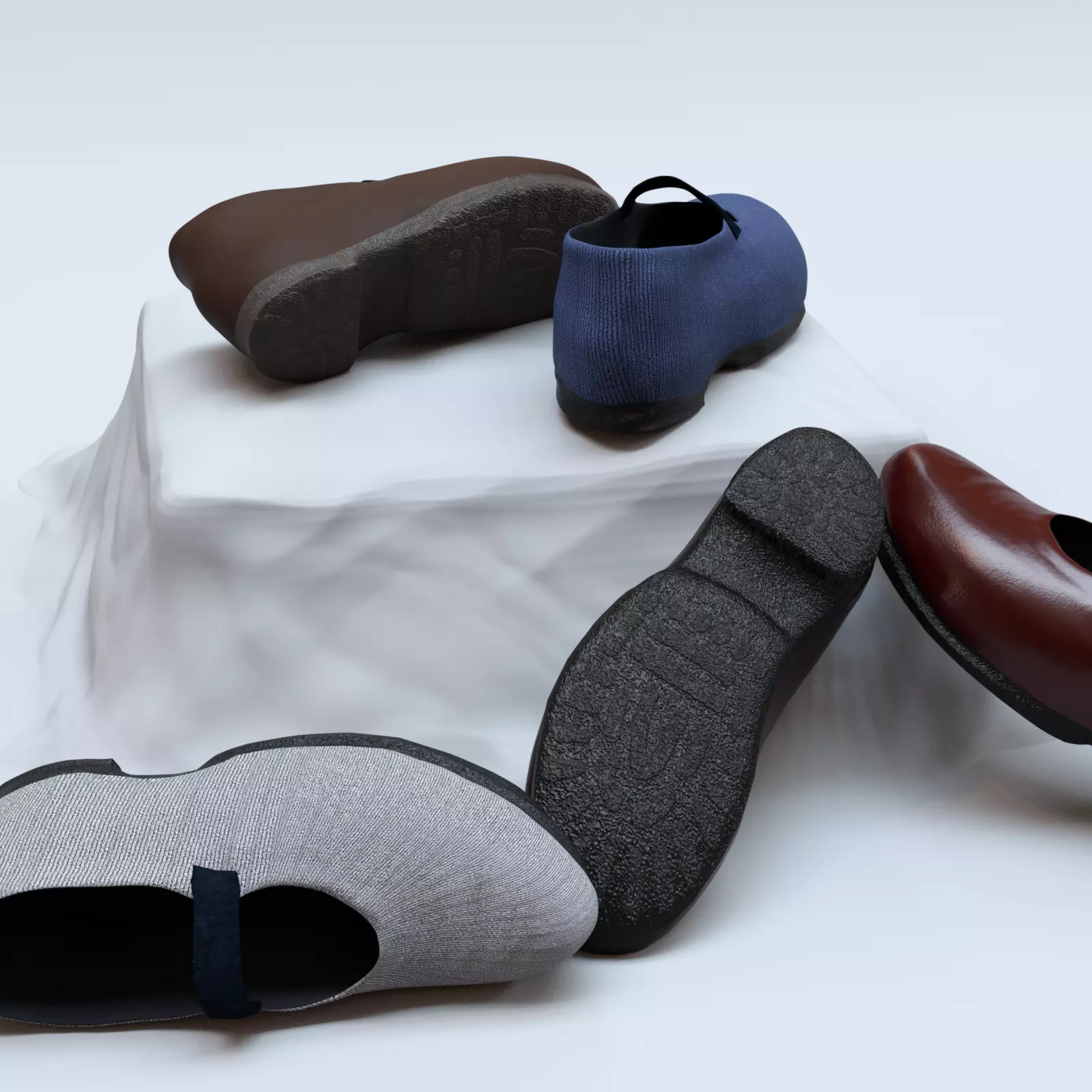 Shoes for Genesis Low-poly 3D model_0