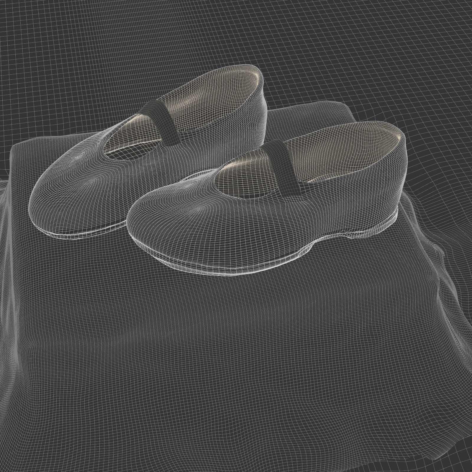 Shoes for Genesis Low-poly 3D model_9