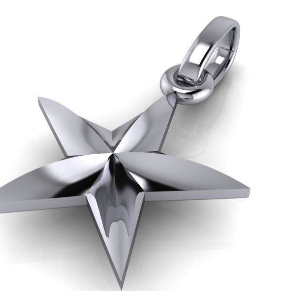 FIVE 5 POINT STAR PENDANT NECKLACE CHARM BRACELET 3D print model_7