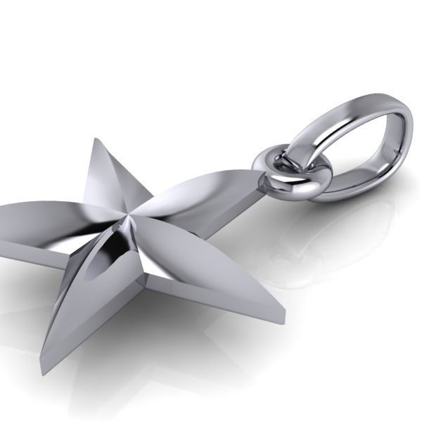 FIVE 5 POINT STAR PENDANT NECKLACE CHARM BRACELET 3D print model_15