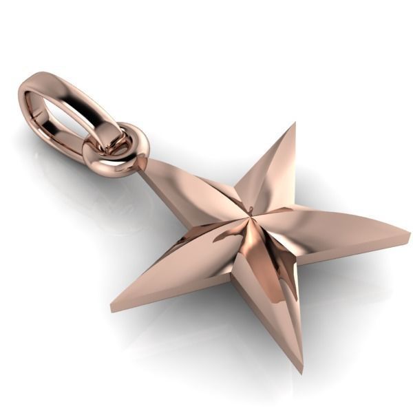 FIVE 5 POINT STAR PENDANT NECKLACE CHARM BRACELET 3D print model_1