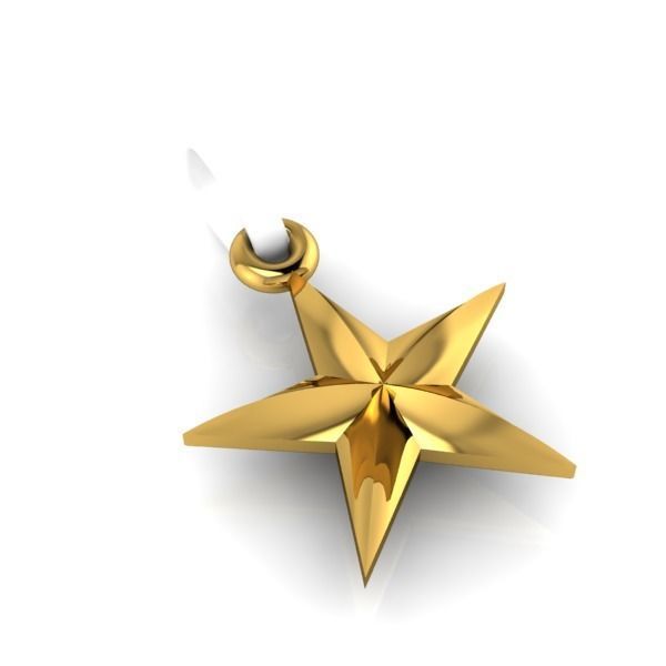 FIVE 5 POINT STAR PENDANT NECKLACE CHARM BRACELET 3D print model_24