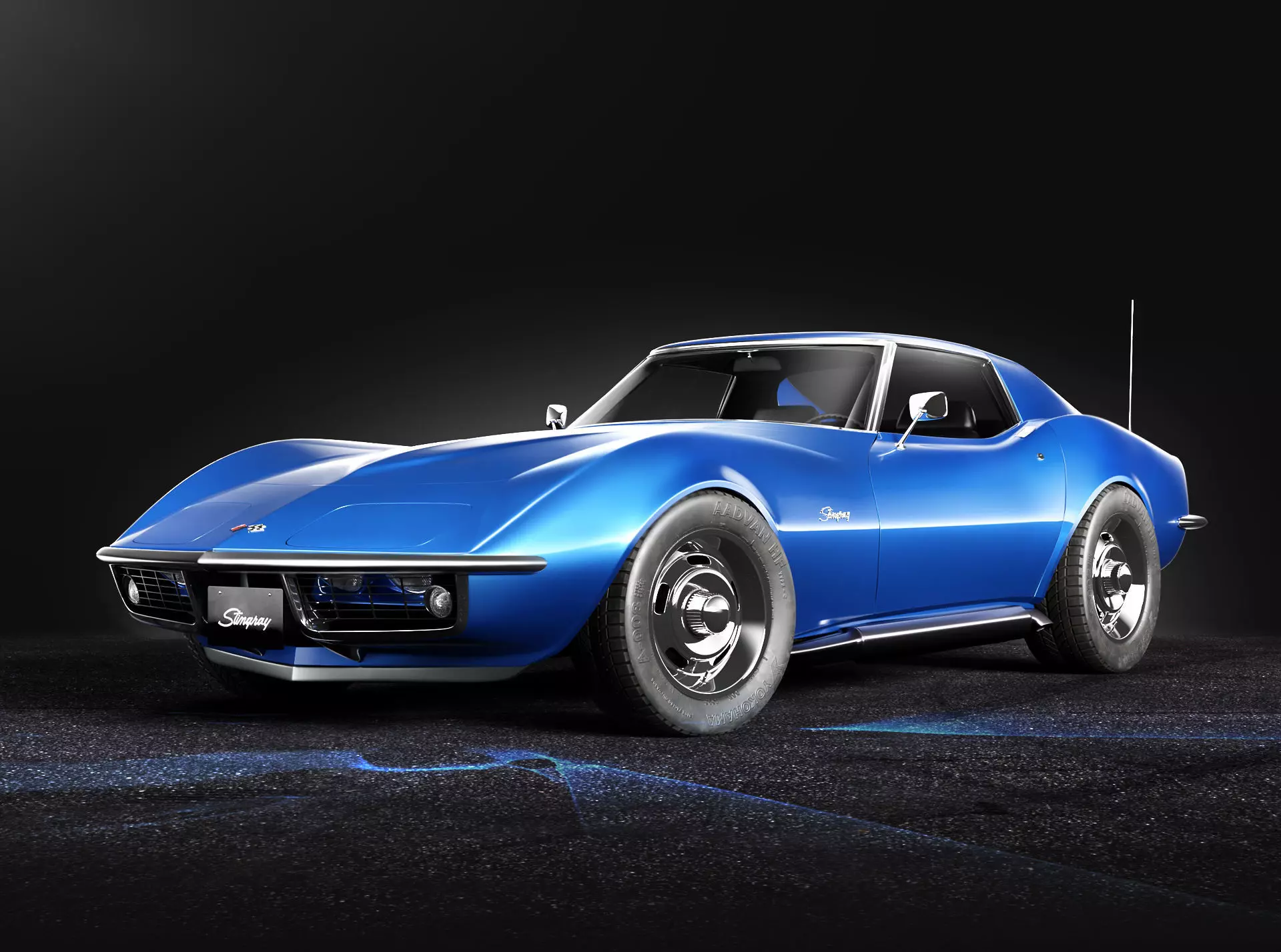 Chevrolet Corvette stingray C3 1969 3D model_8