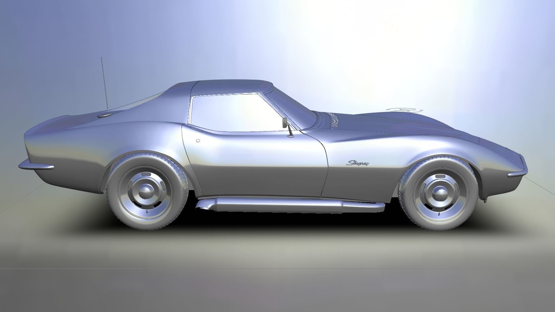 Chevrolet Corvette stingray C3 1969 3D model_25