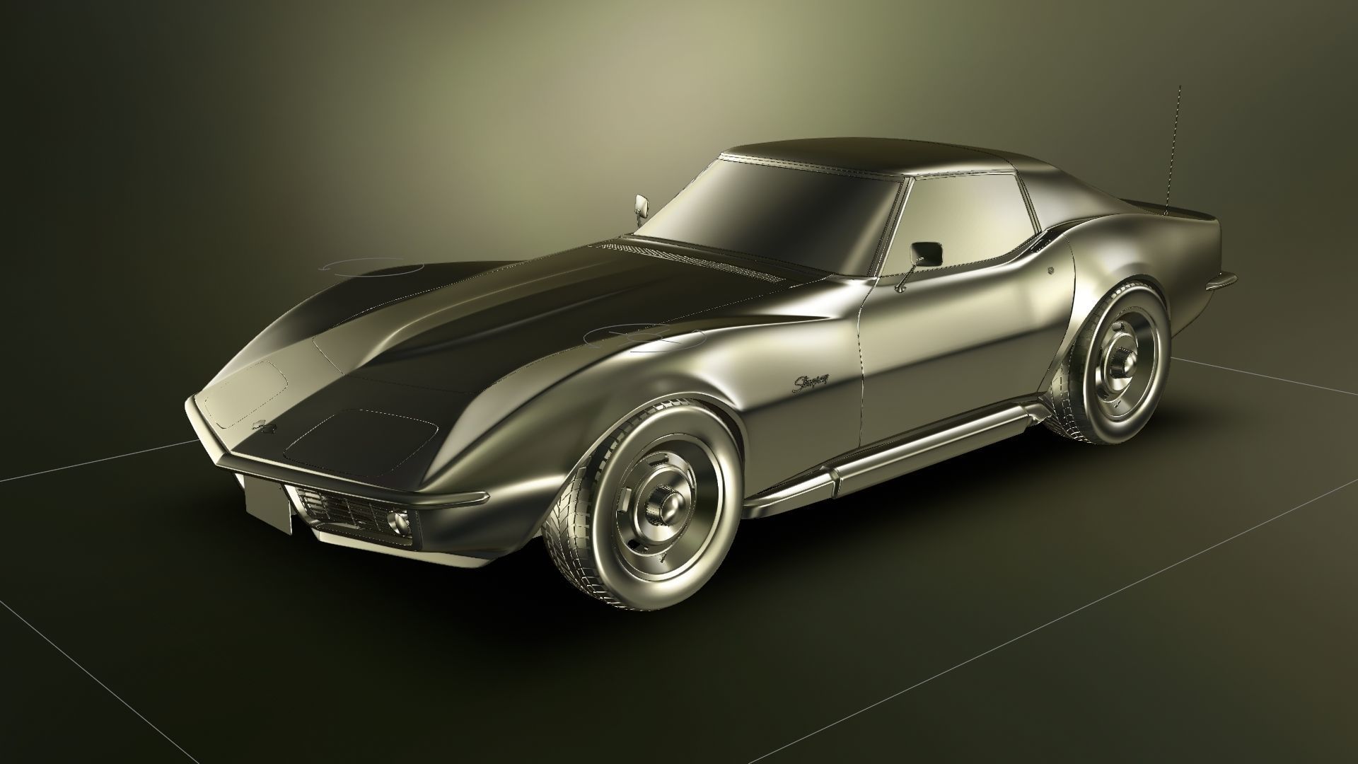 Chevrolet Corvette stingray C3 1969 3D model_28
