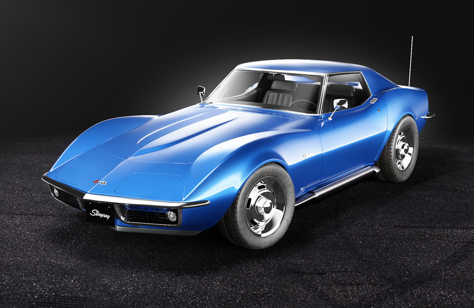 Chevrolet Corvette stingray C3 1969 3D model_1