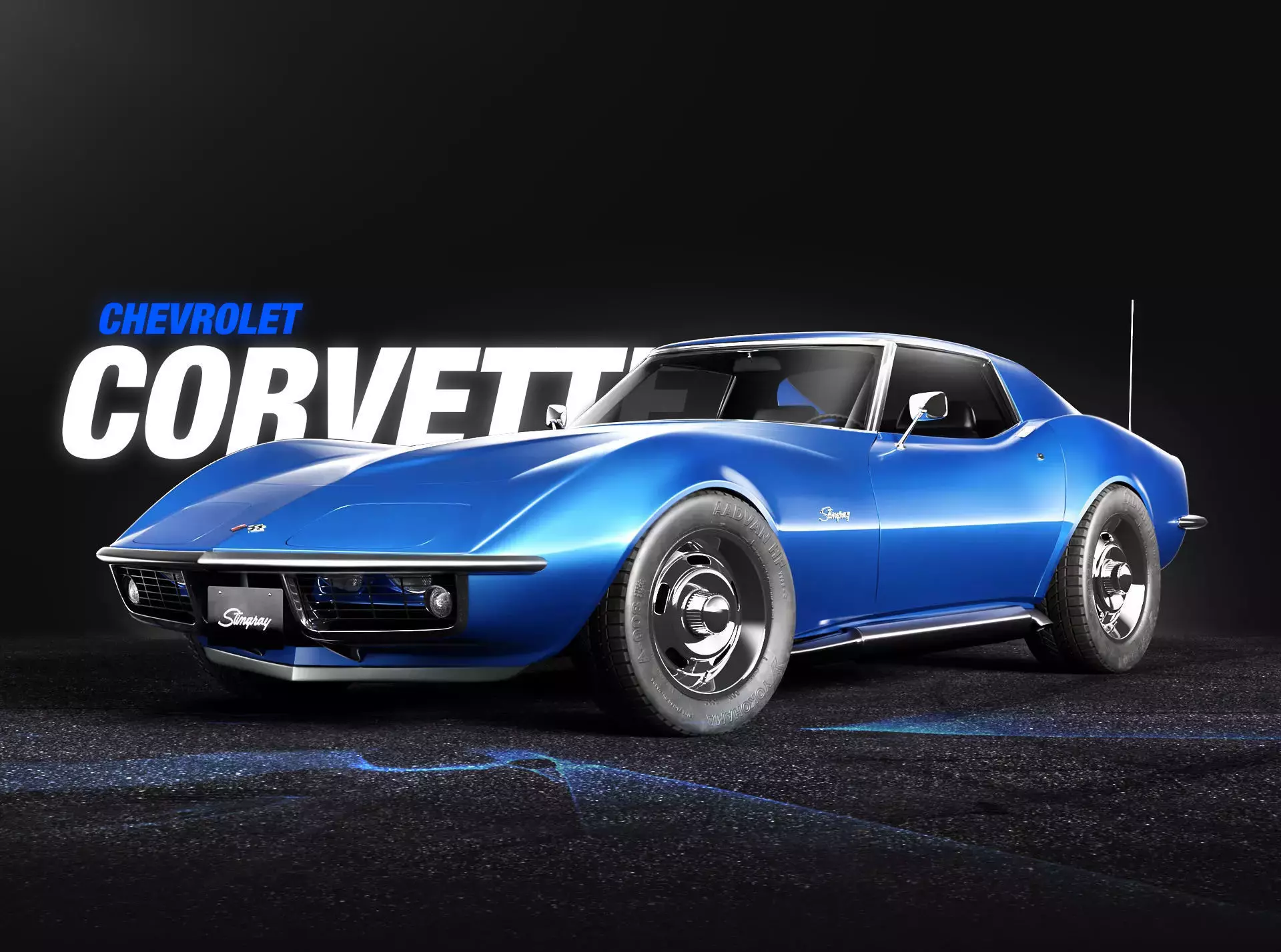 Chevrolet Corvette stingray C3 1969 3D model_0